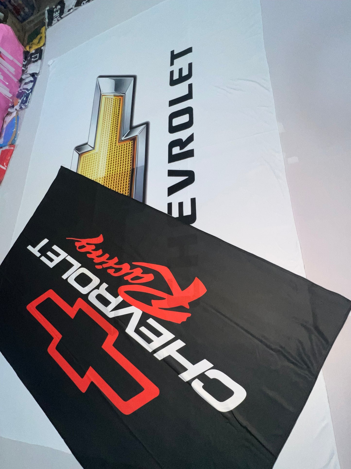 BANDERA CHEVROLET PERSONALIZADA – NEGRA O BLANCA – ENVÍO GRATIS