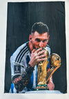 Bandera Messi Copa Mundo 90x60 y 1x1.50