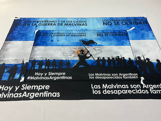 Bandera Malvinas (Modelo 2) – 1,50 x 1,00 m / 2,50 x 1,50 m – Tela Resistente – Envío Gratis a Todo el País