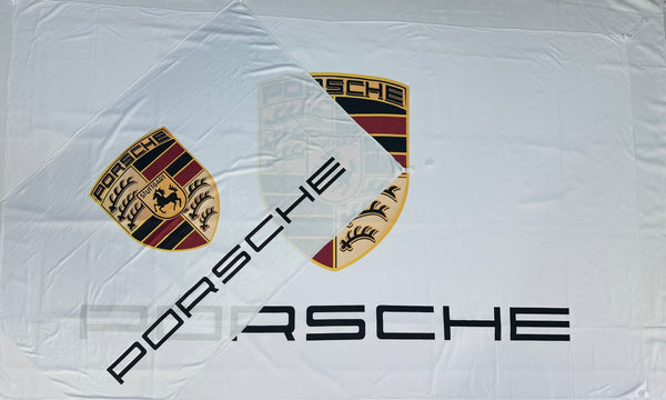 Bandera Porsche Blanca – 1,00 x 1,50 m / 1,50 x 2,50 m – ENVÍO GRATIS A TODO EL PAÍS