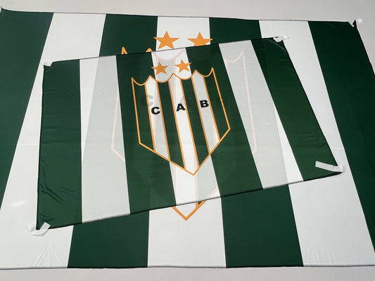 Bandera Banfield (Doble Raya) – 1,50 x 1,00 m / 2,50 x 1,50 m – Tela Resistente – Envío Gratis a Todo el País