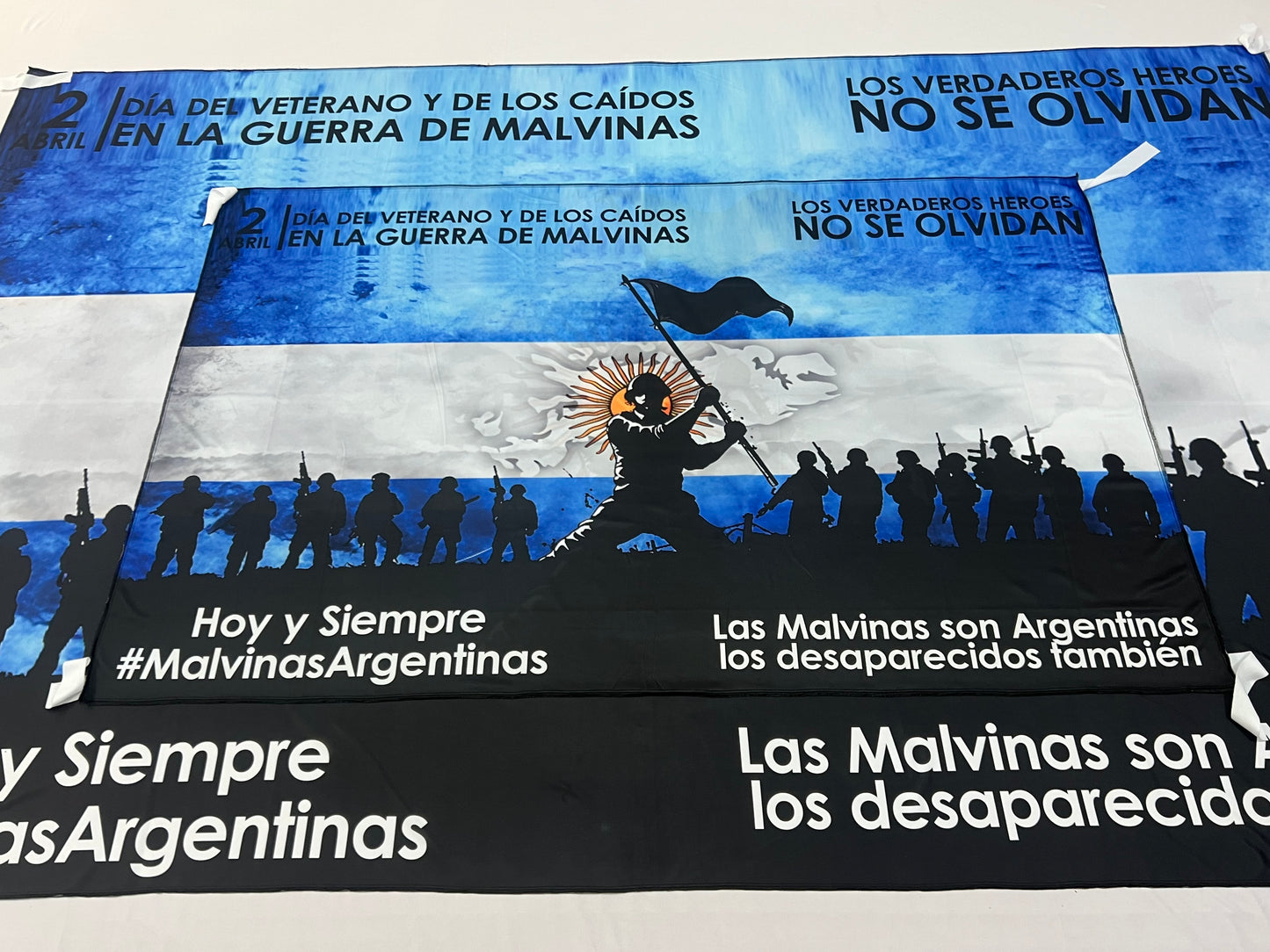 Bandera Malvinas (Modelo 2) – 1,50 x 1,00 m / 2,50 x 1,50 m – Tela Resistente – Envío Gratis a Todo el País