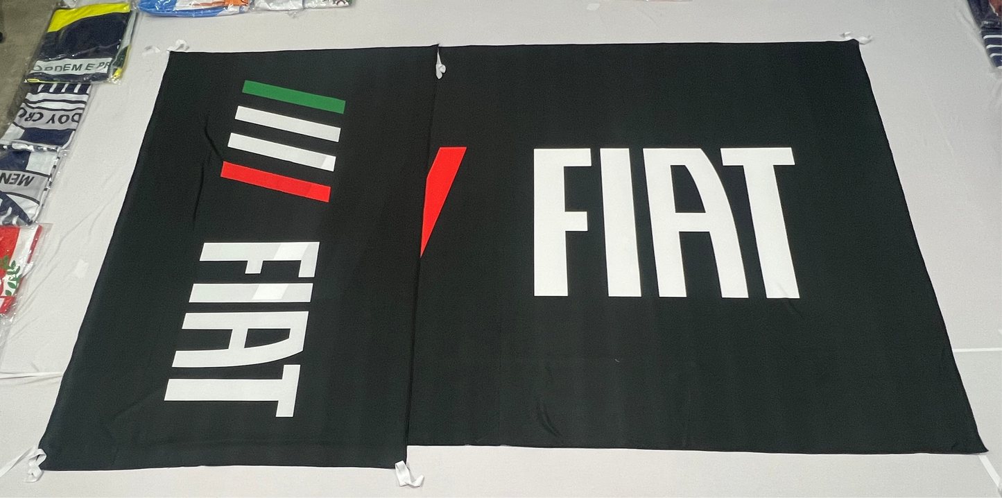 Banderas de Fiat Negra – 1,50 x 1,00 m / 2,50 x 1,50 m – Tela Resistente – Envío Gratis a Todo el País 🇦🇷