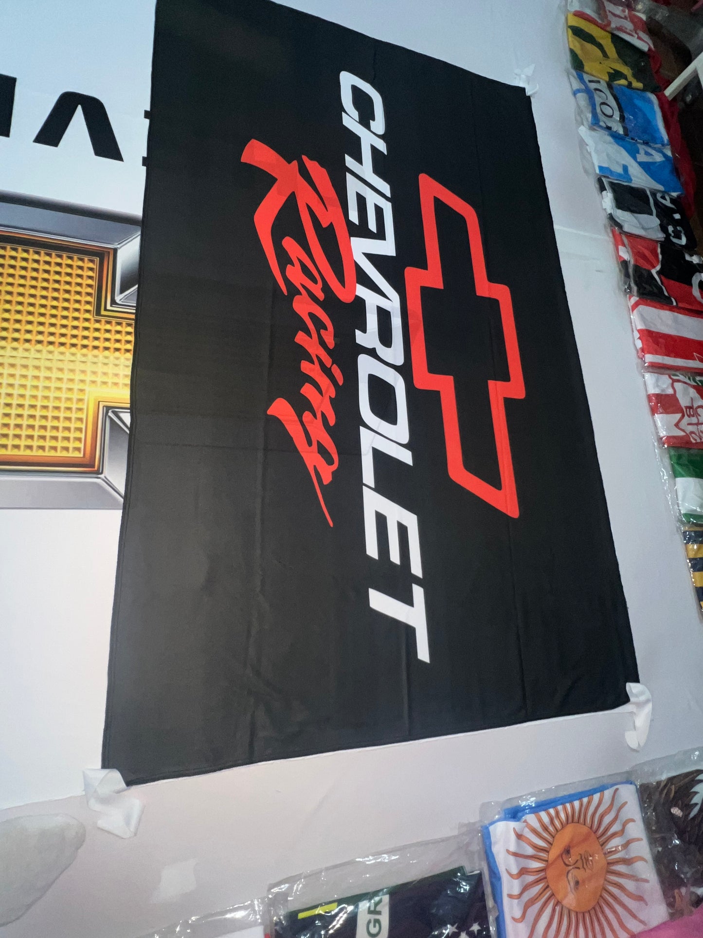 BANDERA CHEVROLET PERSONALIZADA – NEGRA O BLANCA – ENVÍO GRATIS