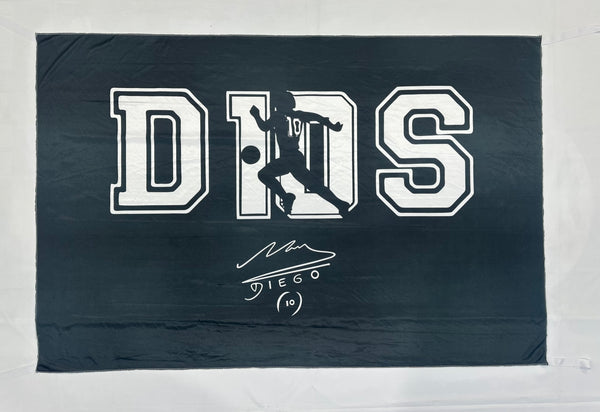 Bandera Maradona Dios Negra 90x60 y 1x1.50