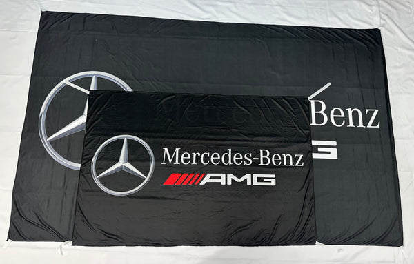 Bandera Mercedes-Benz Negra – 1,00 x 1,50 m / 1,50 x 2,50 m – ENVÍO GRATIS