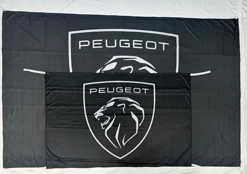 Bandera Peugeot Negra – 1,00 x 1,50 m / 1,50 x 2,50 m – ENVÍO GRATIS A TODO EL PAÍS