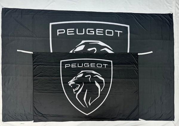 Bandera Peugeot Negra – 1,00 x 1,50 m / 1,50 x 2,50 m – ENVÍO GRATIS A TODO EL PAÍS
