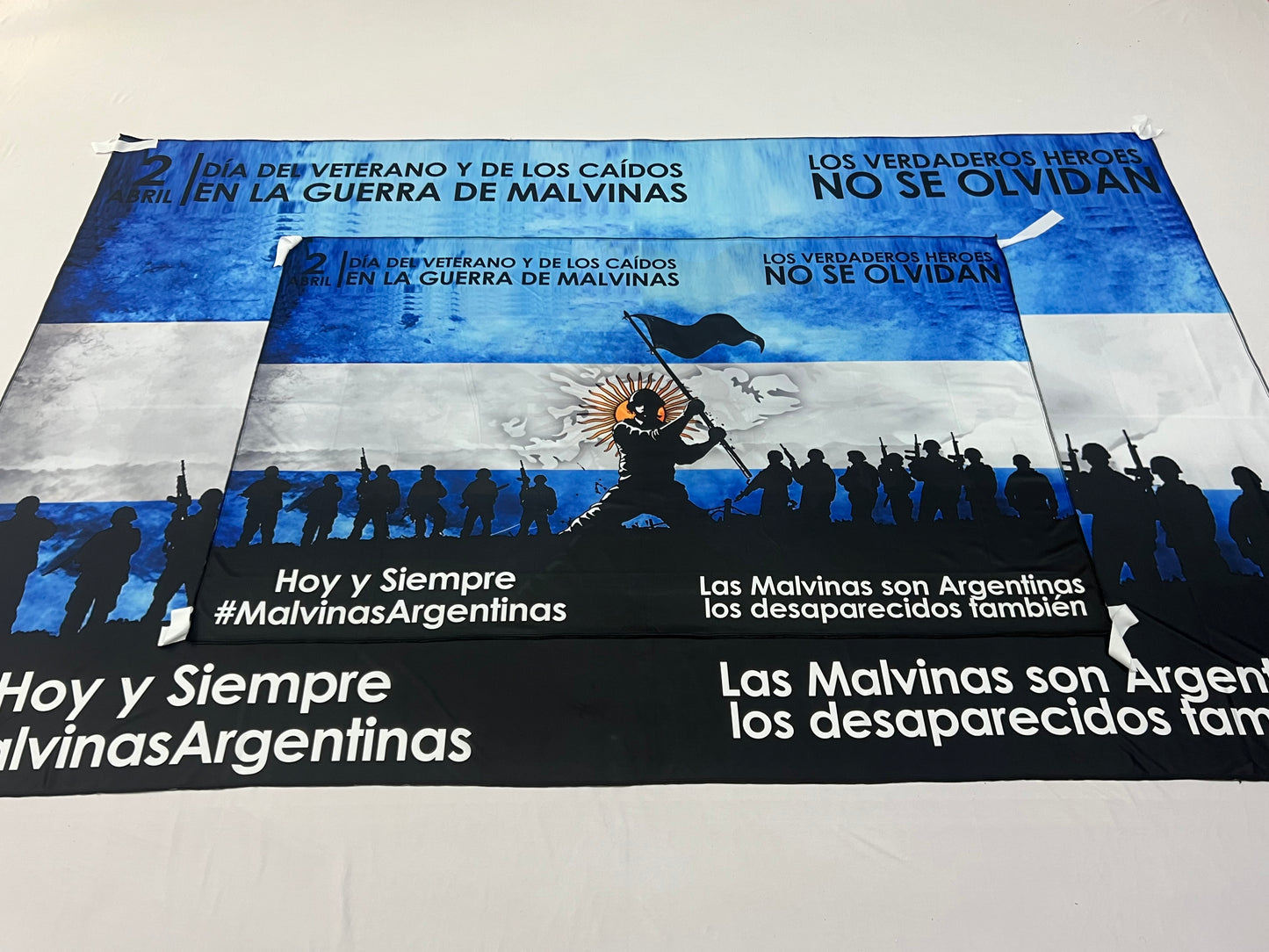 Bandera Malvinas (Modelo 2) – 1,50 x 1,00 m / 2,50 x 1,50 m – Tela Resistente – Envío Gratis a Todo el País