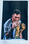 Bandera Messi Copa Mundo 90x60 y 1x1.50