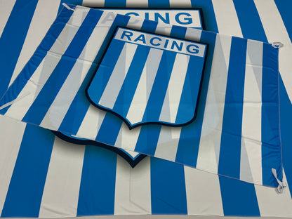 Banderas de Racing Club – 1,50 x 1,00 m / 2,50 x 1,50 m – Tela Resistente – Envío Gratis a Todo el País 🇦🇷