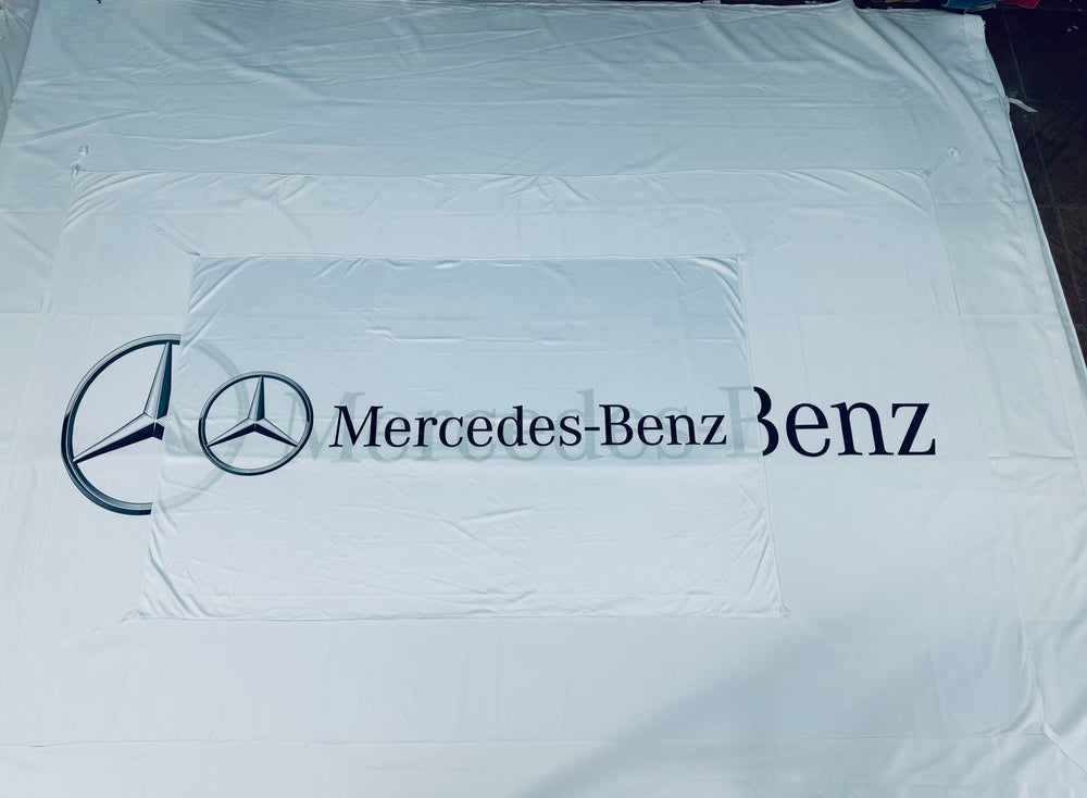 Bandera Mercedes-Benz Blanca – 1,00 x 1,50 m / 1,50 x 2,50 m – ENVÍO GRATIS