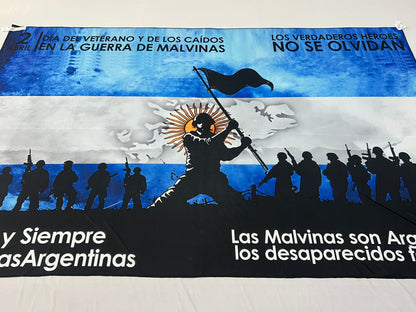 Bandera Malvinas (Modelo 2) – 1,50 x 1,00 m / 2,50 x 1,50 m – Tela Resistente – Envío Gratis a Todo el País