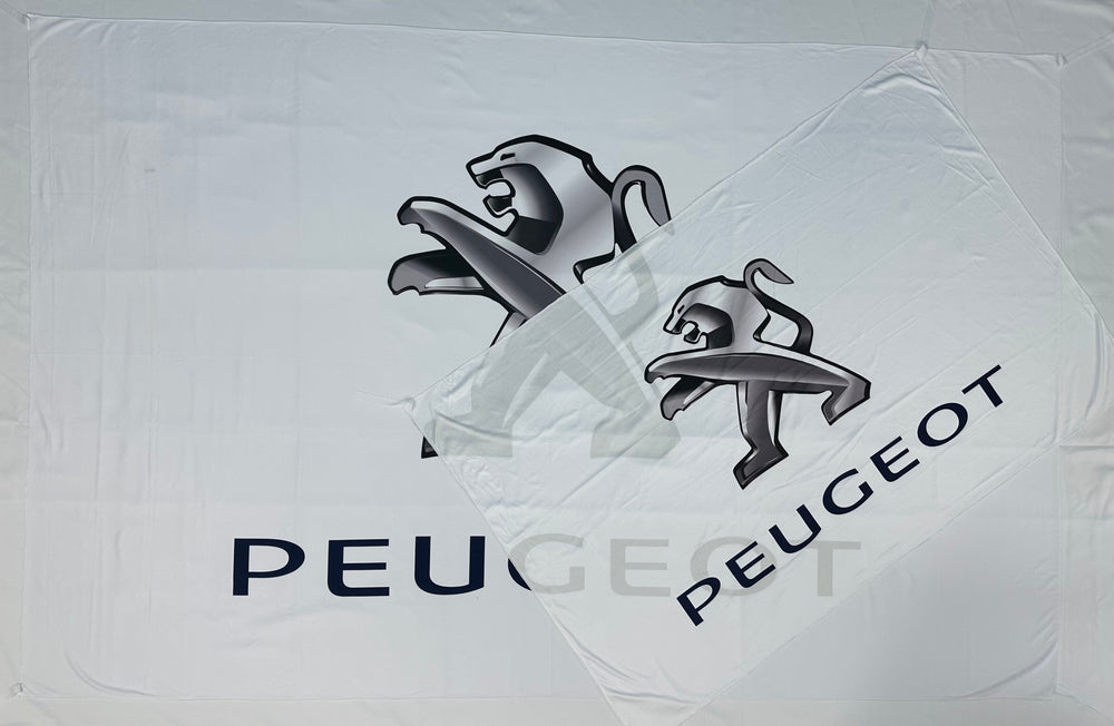 Bandera Peugeot Blanca – 1,00 x 1,50 m / 1,50 x 2,50 m – ENVÍO GRATIS A TODO EL PAÍS