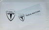 Bandera Tesla Blanca Letras Negras – 1,00 x 1,50 m / 1,50 x 2,50 m – ENVÍO GRATIS