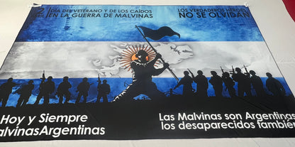 Bandera Malvinas (Modelo 2) – 1,50 x 1,00 m / 2,50 x 1,50 m – Tela Resistente – Envío Gratis a Todo el País