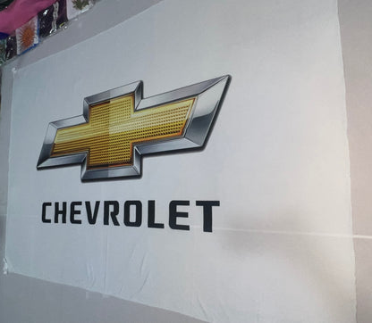 Banderas de Chevrolet (blanca)– 1,50 x 1,00 / 2,50 x 1,50 m – Tela Resistente – Envío Gratis a Todo el País 🇦🇷